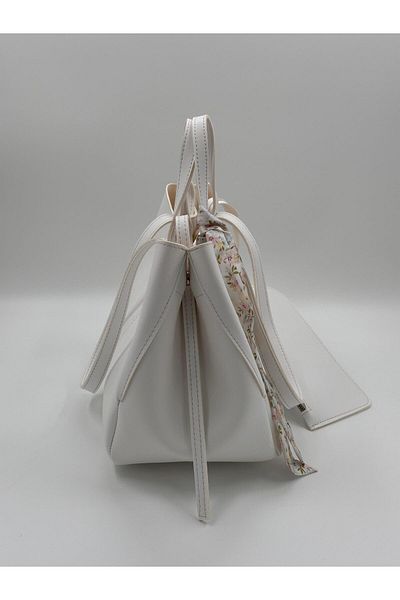 byFOX Fashion Geantă de mână și de umăr pentru femei cu eșarfă magnetică pe laterale Lățime 35 cm Lungime 25 cm Căptușit cu piele de căprioară