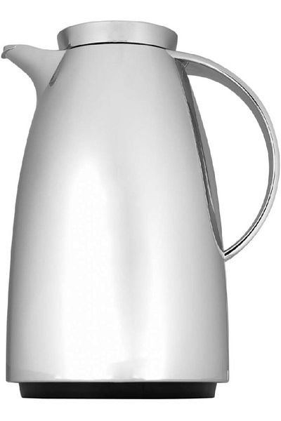 emsa Auberge Vacuum Flask 1.5L, Chrome, screw top, keeps drinks hot/cold, ideal for serving.