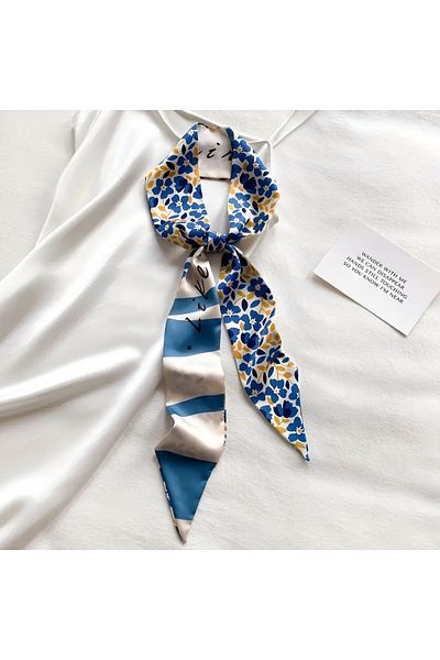 MAHLA Design Double-Sided Scarf, Thin Shawl, Bag Accessory (Spring Theme)