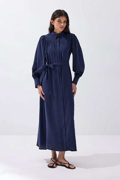 Hooopstore Μπλε ναυτικό φόρεμα με ζώνη