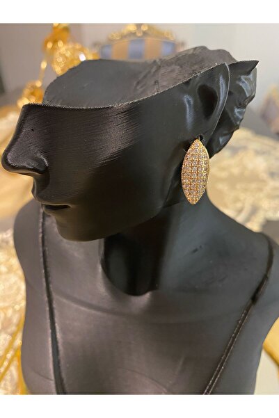 İME TİCARET أقراط VIP من الفولاذ المقاوم للصدأ أقراط ذهبية من حجر الزركون الذهبي للسهرة