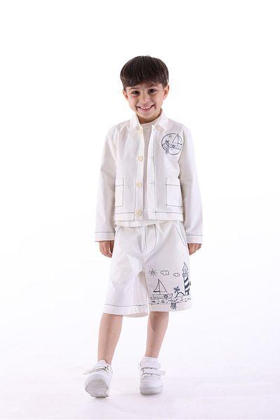Ozmoz By Mukadder Özden White Spring Boy's Coat