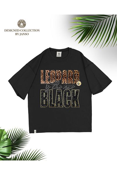 ACTIVE MODA -Men's Short Sleeve Black Printed Tshirt Large Size Oversize Cotton Fabric