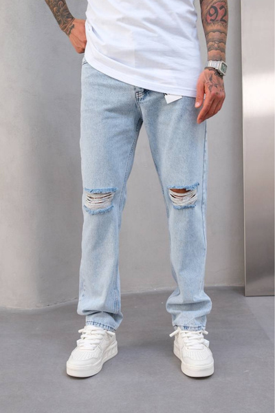HOUSEOFGRIZZLY Baggy Knee Slit Jeans