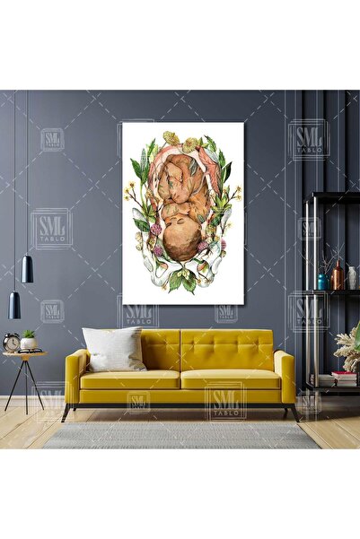 SML TABLO Doğum Kanalındaki Bebek Kadın Doğum Ofis Muayenehane Dikey Kanvas T...