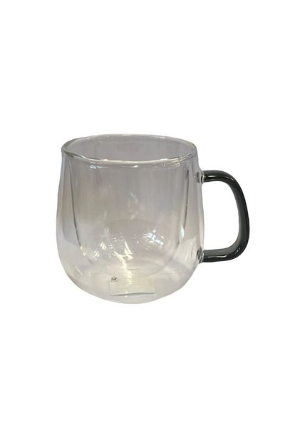mrpurple Double Walled Glass Mug Gray Color
