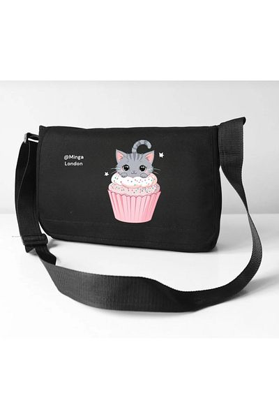 Minga London Black Cat Muffin School, Curs, Geantă Poștaș pentru sala de clasă -Minga London
