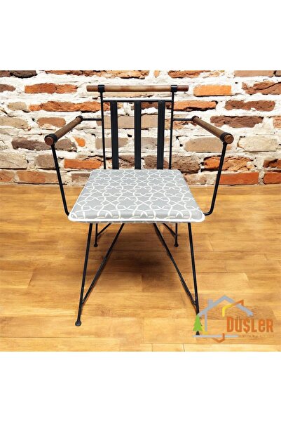 DÜŞLER EV TEKSTİLİ 40*40 Сірий візерунок на подушці для стільця