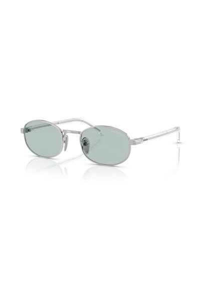 Prada Pr B53S 1Bc40N 52 Unisex Oval Gray Metal Sunglasses