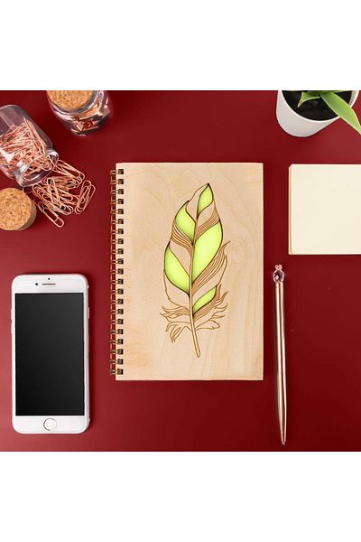 STOREMAX Sbl Pen Design Wooden Cover Notebook Sblshp 1064356