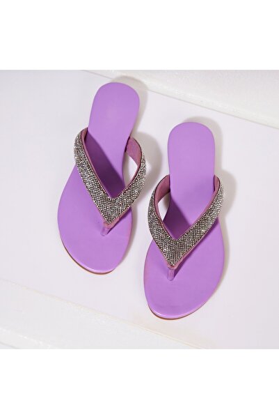 Joana Μωβ Παντόφλες/Σαγιονάρα από Οικολογικό Δέρμα Jerzey