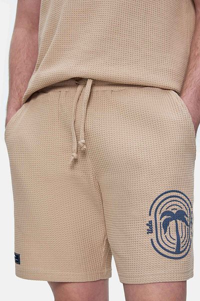 UCLA Pantaloni scurți tricotați maro Sıerge Pantaloni scurți tricotați pentru bărbați imprimați