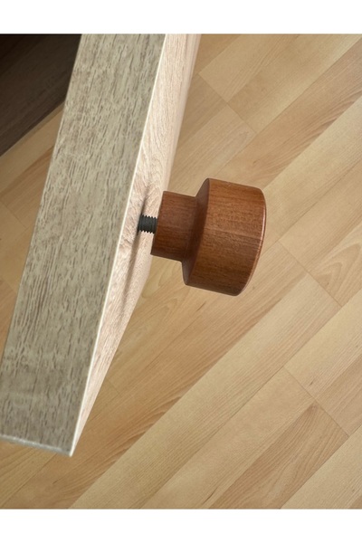 Sienta Home مقبض خزانة دائري من الخشب الطبيعي مزخرف مكون من 4 قطع كستنائي