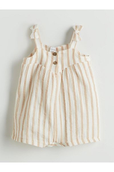 LC Waikiki Striped Baby Girl Muslin Jumpsuit