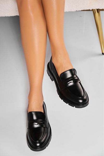 Joana Loafers Dama Piele Ecologica Negri Paloma