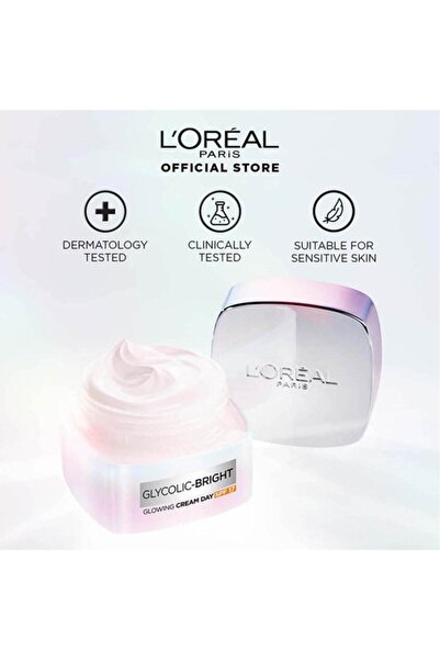 L'Oreal Paris كريم النهار المتوهج جليكوليك برايت من لوريال باريس مع عامل حماية من الشمس 17 50 مل