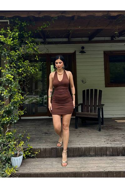 MY LİKA Halter Mini Dress with Cord