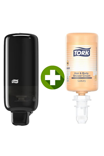 TORK 1 τεμάχιο. Δοχείο σαπουνιού Tork Μαύρο 561508 + 1 λίτρο υγρό σαπούνι Tor...