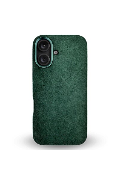 megaMobile Husă megaMOBILE® Alcantara pentru iPhone 16 Plus, verde