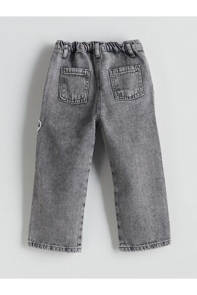 LC Waikiki Beli Ayarlanabilir Çiçekli Kız Çocuk Jean Pantolon