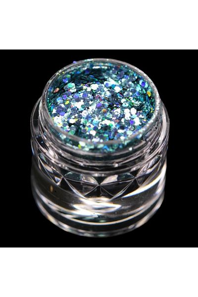 Kajol Beauty Holographic cosmetic glitter (aquamarine) for makeup/bodyart PK129 KAJOL Beauty®, <1g