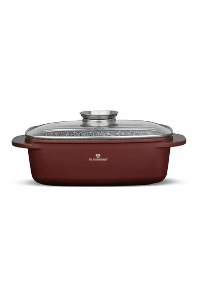 Blaumann Tava cuptor roaster cu capacitate, dimensiune 32x21x10.6 cm, capacitate 6 L, acoperire ceramica 3 strat