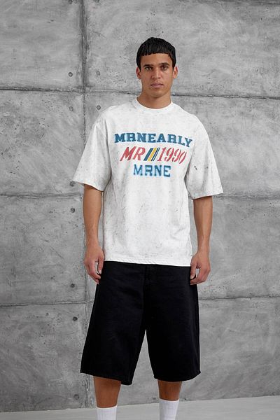 NOMARC Λευκό μπλουζάκι Mrnearly Written Oversize