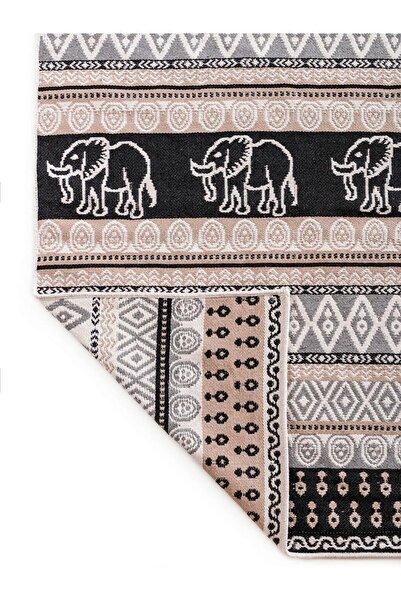 LC Waikiki Karişik Fil Nakışlı Halı 80x140 Cm (S5)