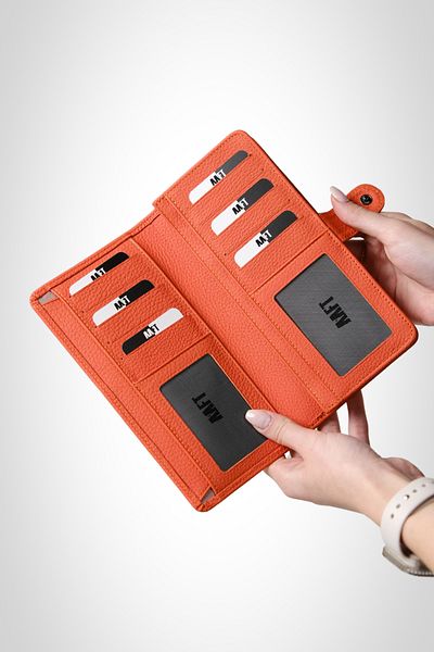 MFT Leather Design Twist 2323 Genuine Leather Unisex Wallet with Phone Compartment