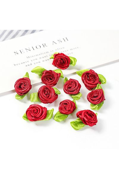 Choice 100pcs dark red 100Pcs Mini Rose Artificial Flowers Heads 2cm Buds Fabric Flower Wedding Decoration