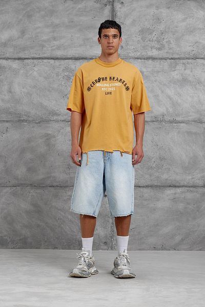 NOMARC Μουστάρδα Χειρόγραφο Rolling Stone Oversize Tshirt