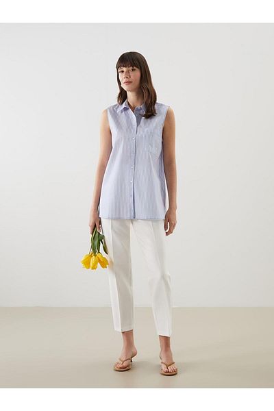LC Waikiki Cămașă de damă din poplin cu dungi