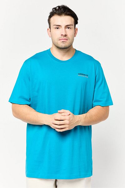 adidas Men Sportswear Fit Short Sleeves Outdoor T-shirt, Teal Blue
