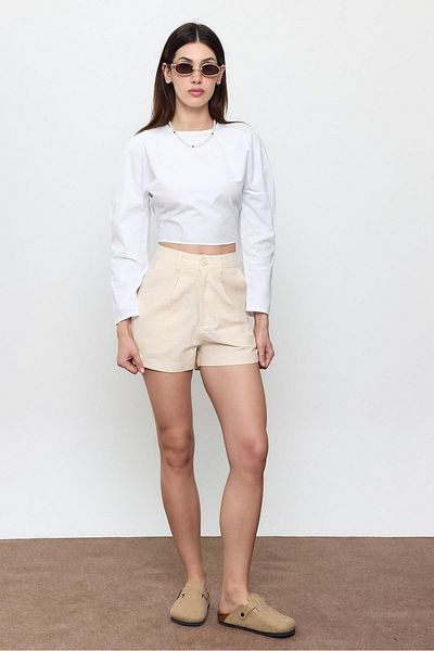 SHERIN Beige Mini Shorts