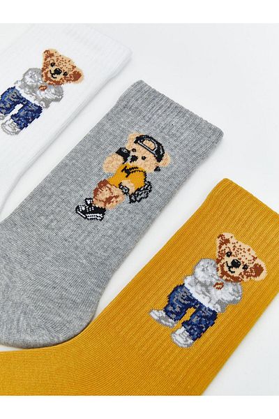 LC Waikiki Bear Teddy Printed Men's Socks 5-Piece (S5)