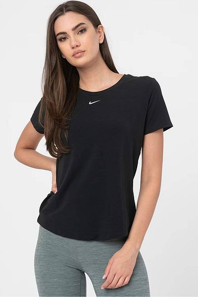 Nike Dri Fit UV One Luxe γυναικείο μπλουζάκι μπλουζάκι γυναικείο αντανακλαστικό μπλουζάκι προπόνησης για τρέξιμο μαύρο