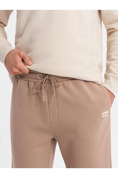 OMBRE Klassische Unisex-Jogginghose mit Rippbündchen - braun V16 OU-PSBC-0100 XS/S