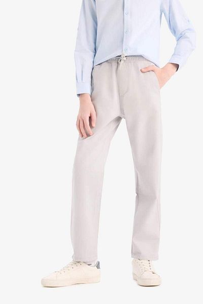 DeFacto New Season Boy's Straight Leg Basic Straight Gabardine Trousers