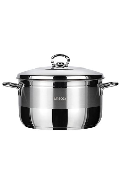 Amboss Saphire Stainless Steel 22 cm Deep Pot with Steel Lid