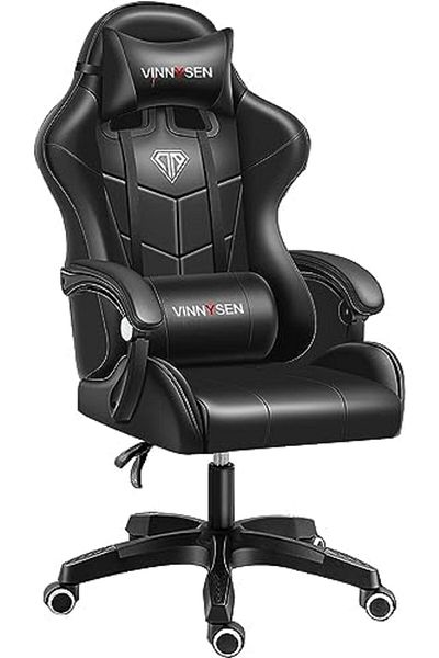 VINNYSEN Gaming Chair, Ergonomic High Back Gaming Chair with Neck and Massage Lumbar Support, Comfor