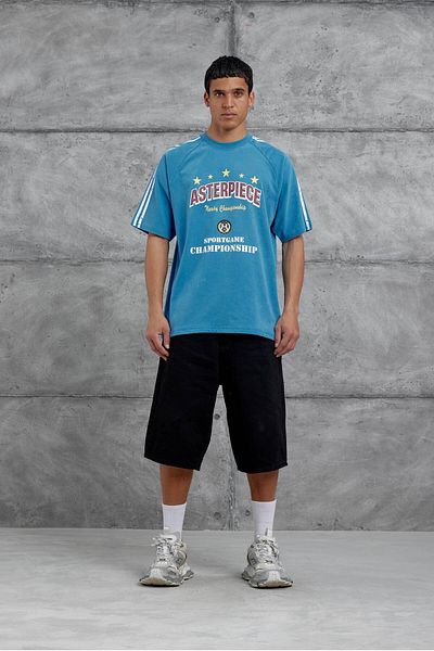 NOMARC Tricou supradimensionat cu scris Asterpiece albastru