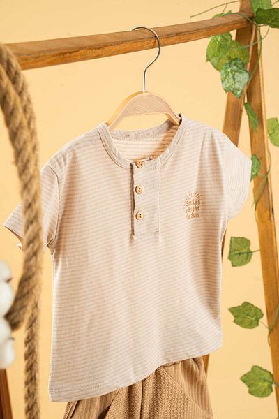 bombe Girl Boy Baby Kids Camel Shorts Comfortable Suit Natural Cotton Fashion Bottom Top Suit