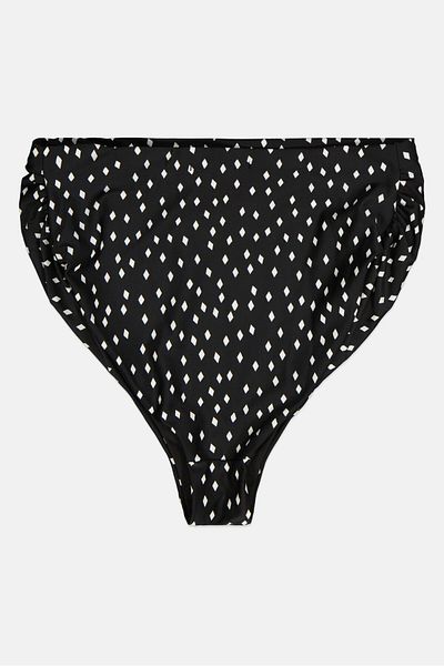 Fashion Union Maternity Allover Print Bikini Bottom, Black/white