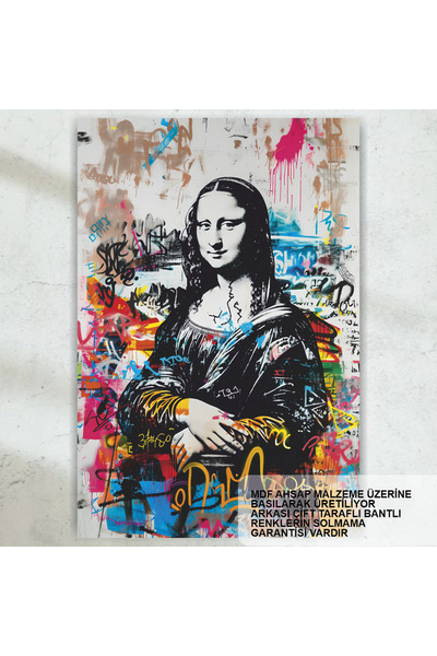 Hayat Poster popart mona lisa artă de perete decor pictură poster retro din lemn