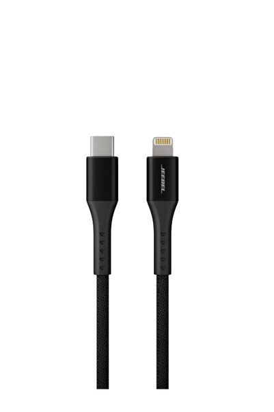 Jeebel | كابل USB-C إلى Lightning مضفر - معتمد من MFi - 1.2 متر - أسود - متين...