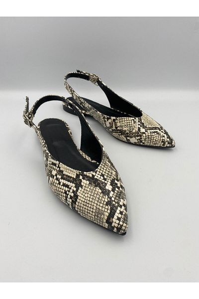 Ömer Ediz Shoes Snak Pointed Toe Patterned Casual Women's Shoes, Ballerinas, Loafers