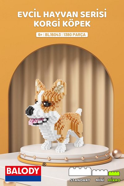 balody Pet Series – Korgi Dog (Bl16043) – Micro Block Building Toys Set