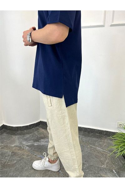 NOMARC Μπλουζάκι Navy Blue με κοντό μπροστινό και μακρύ πίσω μέρος