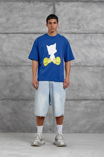 NOMARC Tricou oversize cu imprimeu albastru