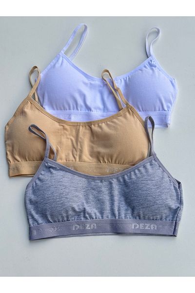 Kossiga 3-Piece Rope Strap Padded Young Girl Bustier Half Undershirt